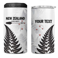 Personalised New Zealand 2025 Archery 4 in 1 Can Cooler Tumbler Aotearoa Silver Arrows White