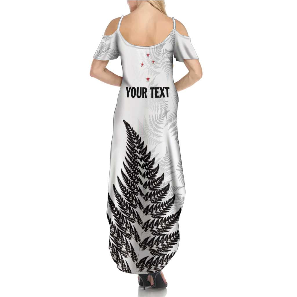 Personalised New Zealand 2025 Archery Family Matching Summer Maxi Dress and Hawaiian Shirt Aotearoa Silver Arrows White LT01 - Polynesian Pride