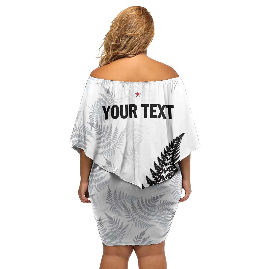 Personalised New Zealand 2025 Archery Off Shoulder Short Dress Aotearoa Silver Arrows White