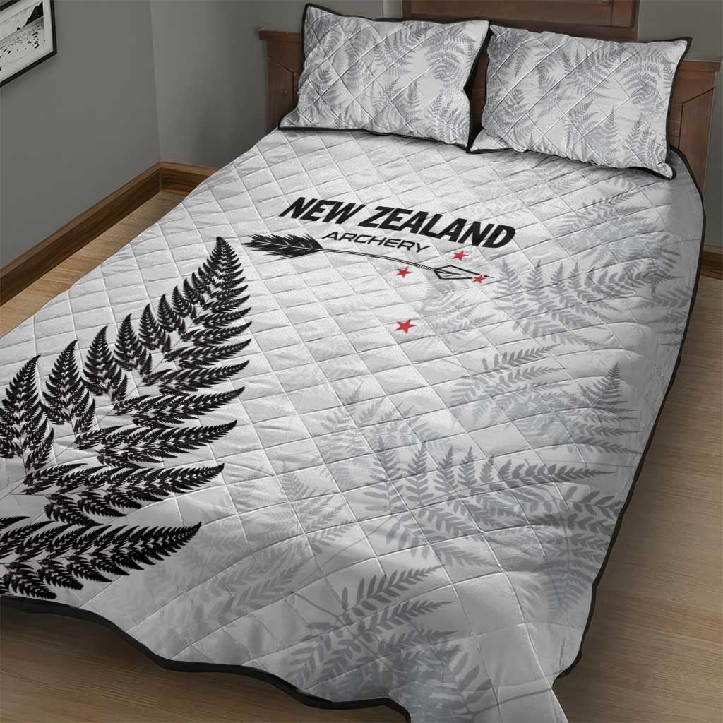 New Zealand 2025 Archery Quilt Bed Set Aotearoa Silver Arrows White