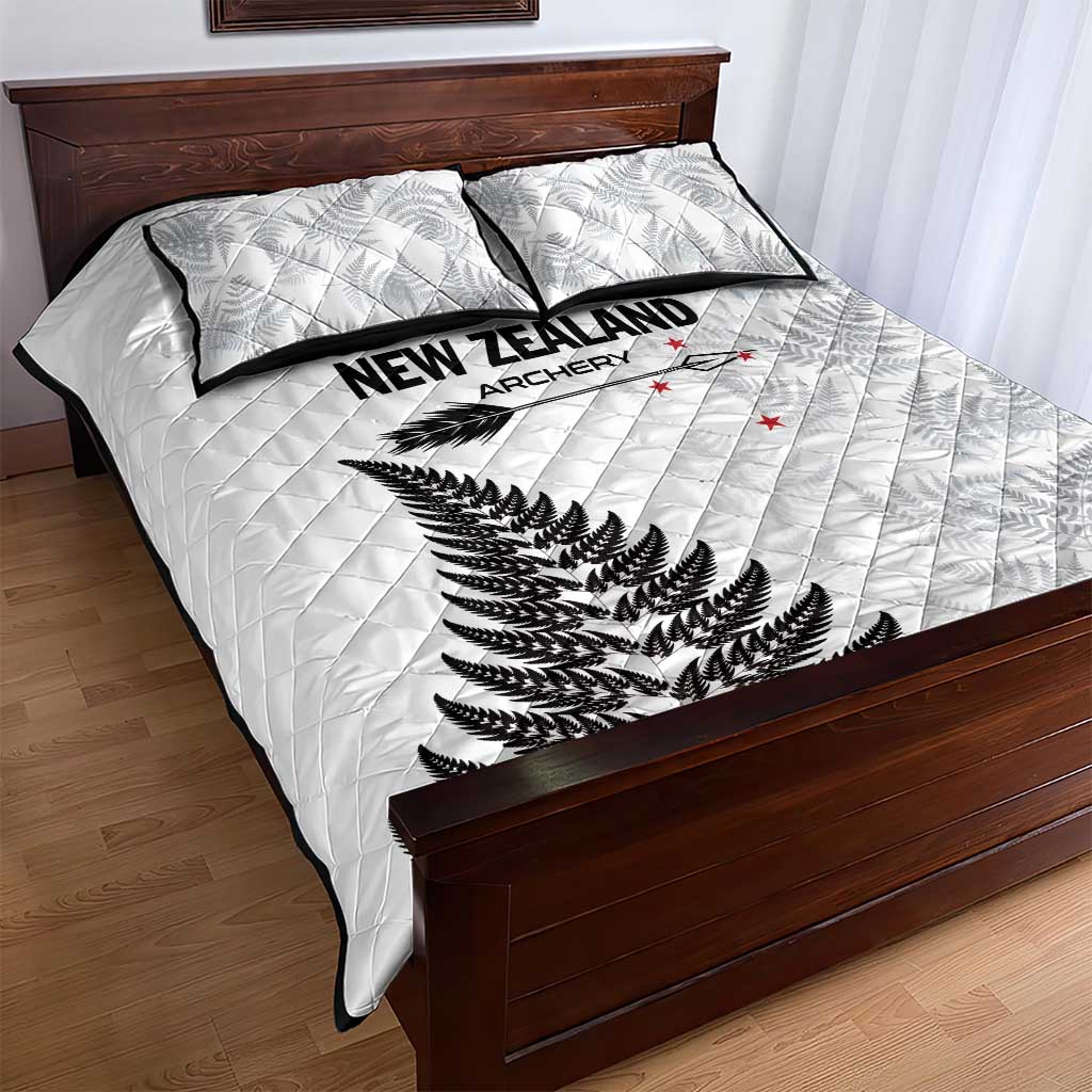 New Zealand 2025 Archery Quilt Bed Set Aotearoa Silver Arrows White