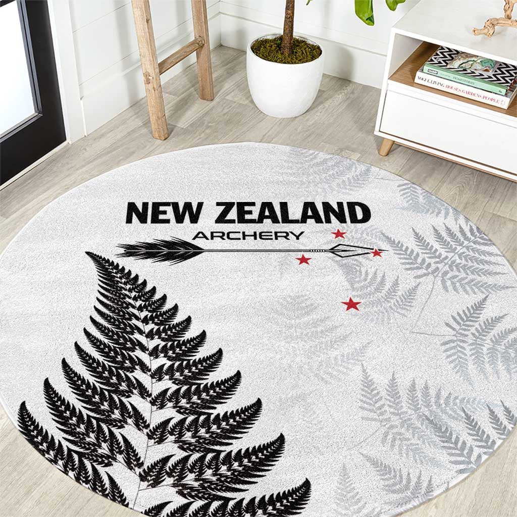 New Zealand 2025 Archery Round Carpet Aotearoa Silver Arrows White