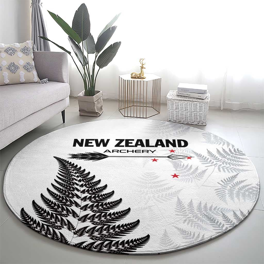 New Zealand 2025 Archery Round Carpet Aotearoa Silver Arrows White
