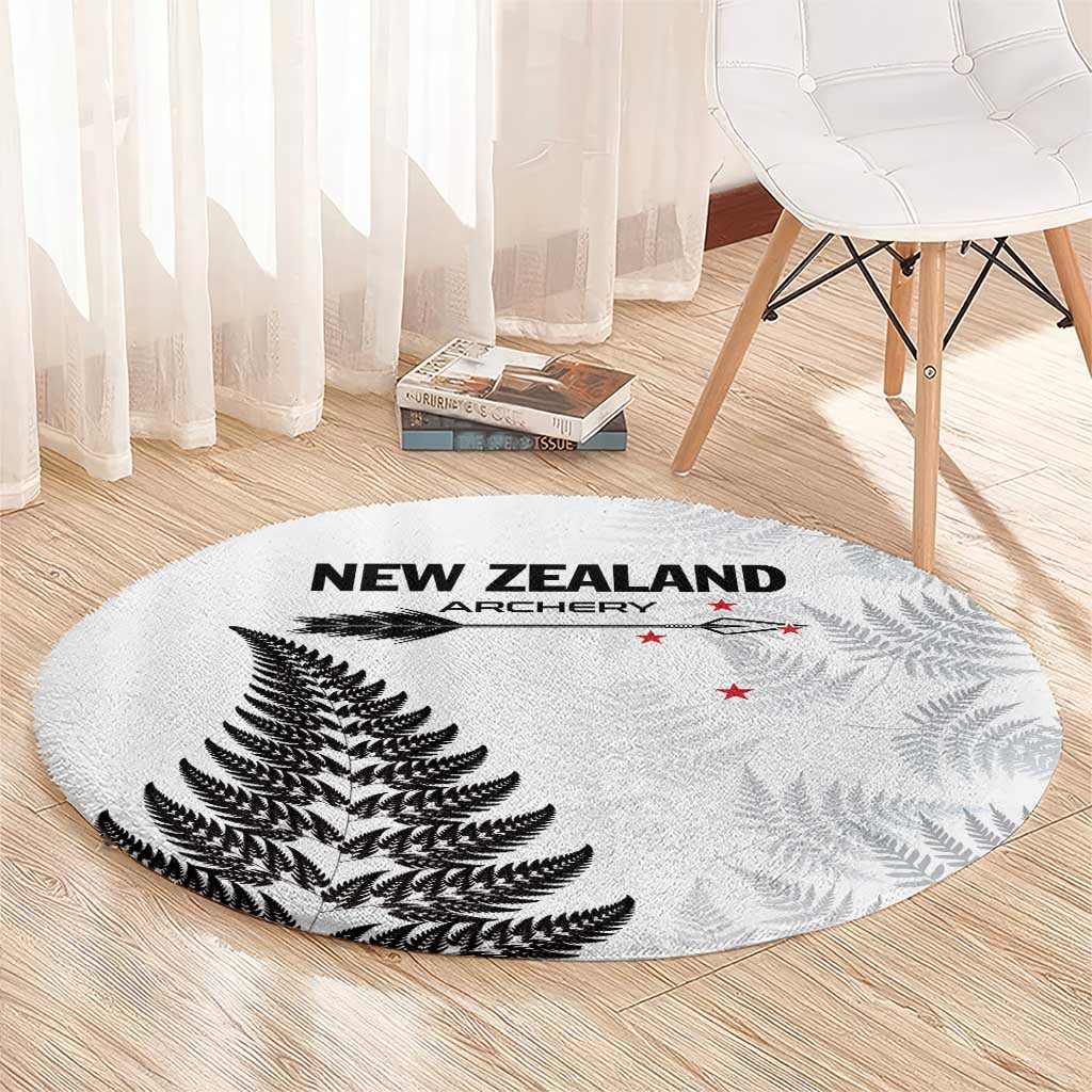 New Zealand 2025 Archery Round Carpet Aotearoa Silver Arrows White
