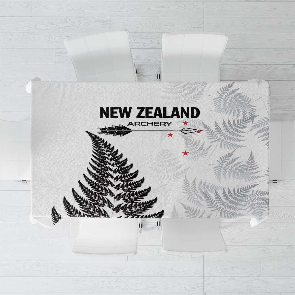 New Zealand 2025 Archery Tablecloth Aotearoa Silver Arrows White