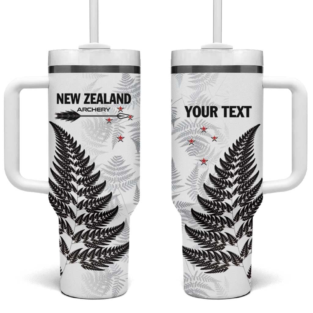 Personalised New Zealand 2025 Archery Tumbler With Handle Aotearoa Silver Arrows White