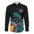 Personalised New Zealand Archery Family Matching Puletasi and Hawaiian Shirt Turquoise Maori Silver Fern