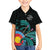 Personalised New Zealand Archery Family Matching Puletasi and Hawaiian Shirt Turquoise Maori Silver Fern