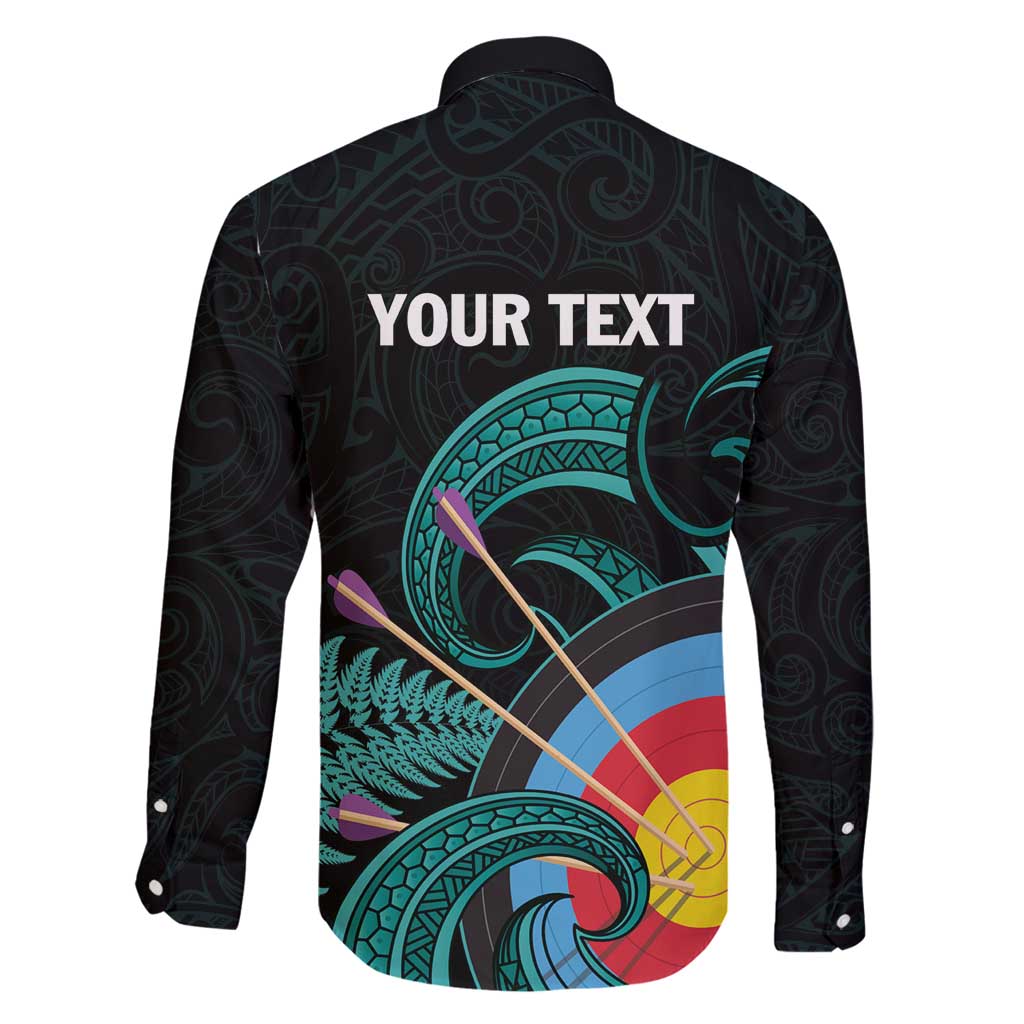 Personalised New Zealand Archery Family Matching Summer Maxi Dress and Hawaiian Shirt Turquoise Maori Silver Fern LT01 - Polynesian Pride