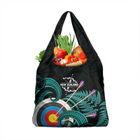 New Zealand Archery Grocery Bag Turquoise Maori Silver Fern