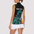 Personalised New Zealand Archery Women Sleeveless Polo Shirt Turquoise Maori Silver Fern