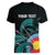 Personalised New Zealand Archery Women V-Neck T-Shirt Turquoise Maori Silver Fern