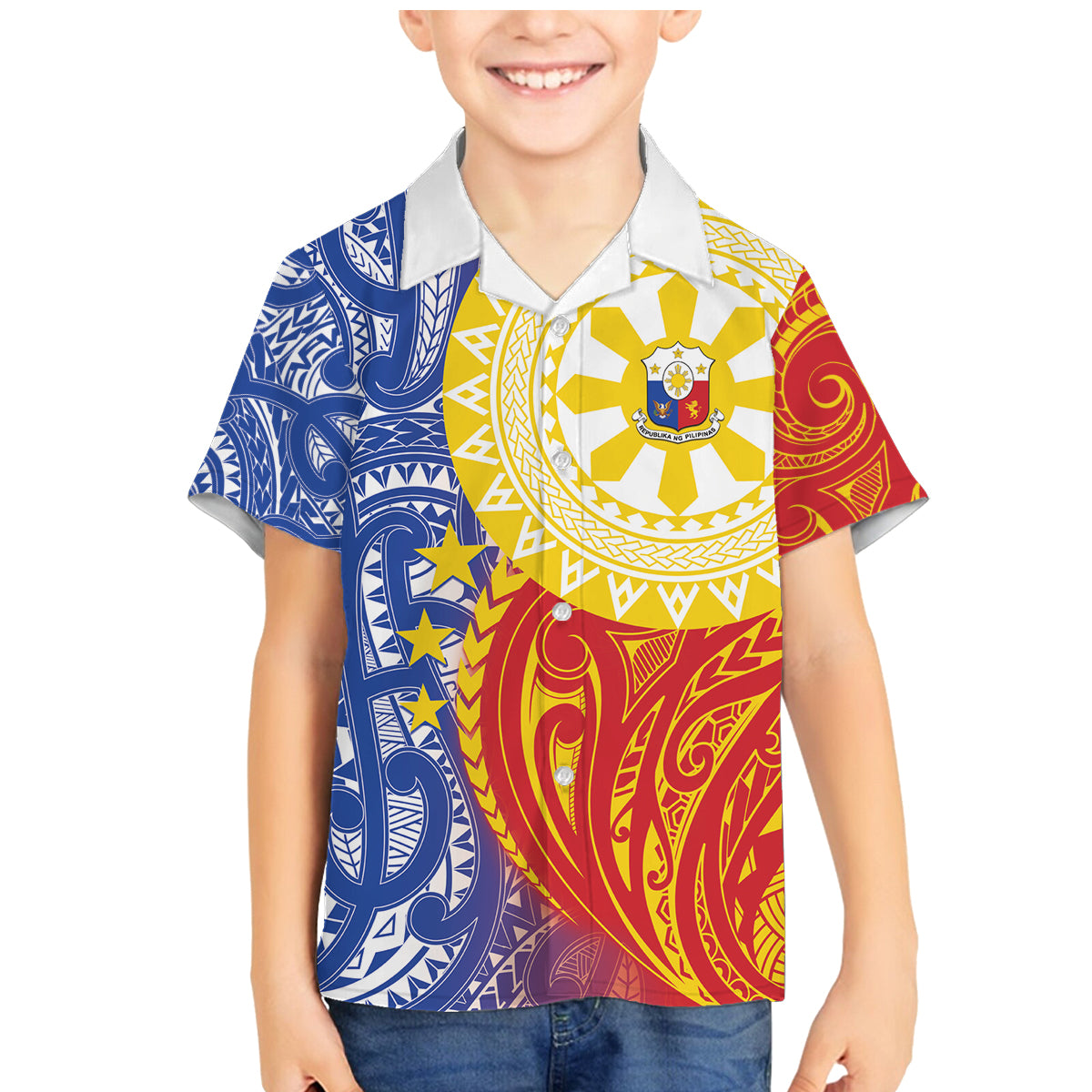 Philippines Family Matching Mermaid Dress and Hawaiian Shirt Pilipinas Polynesian Pattern