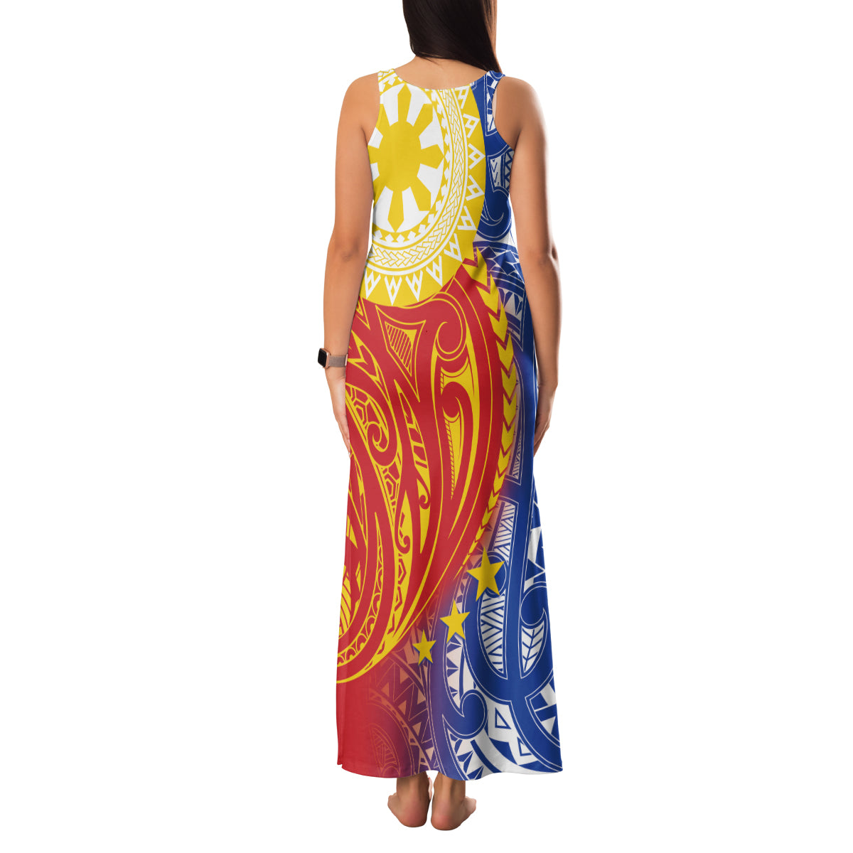 Philippines Family Matching Tank Maxi Dress and Hawaiian Shirt Pilipinas Polynesian Pattern