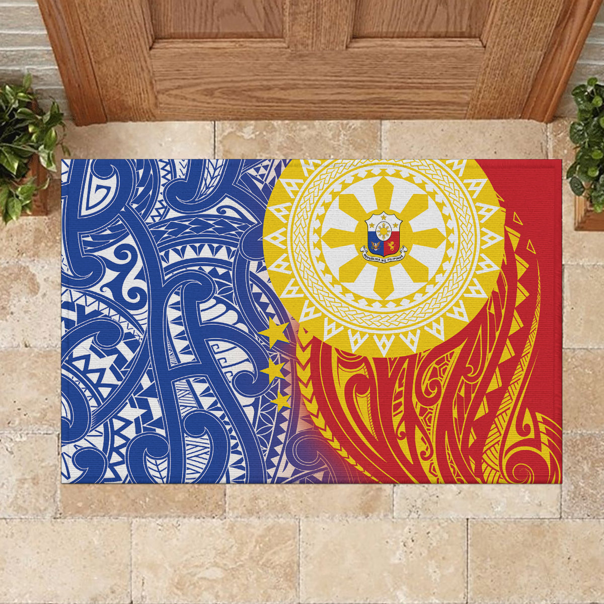 Philippines Rubber Doormat Pilipinas Polynesian Pattern