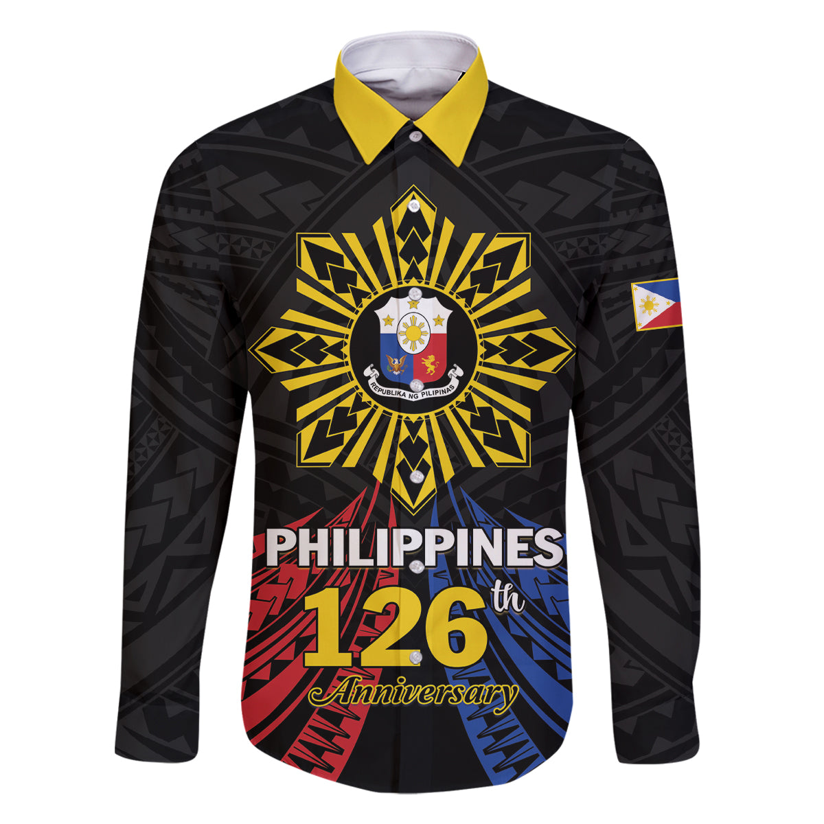 Personalized Philippines Independence Day Family Matching Summer Maxi Dress and Hawaiian Shirt Filipino 126th Anniversary Sun Tattoo