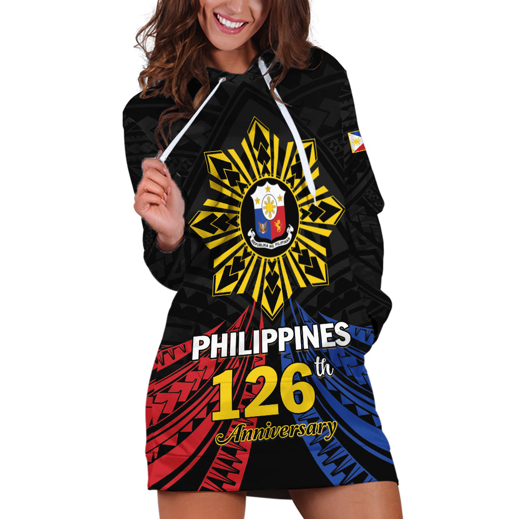 Personalized Philippines Independence Day Hoodie Dress Filipino 126th Anniversary Sun Tattoo