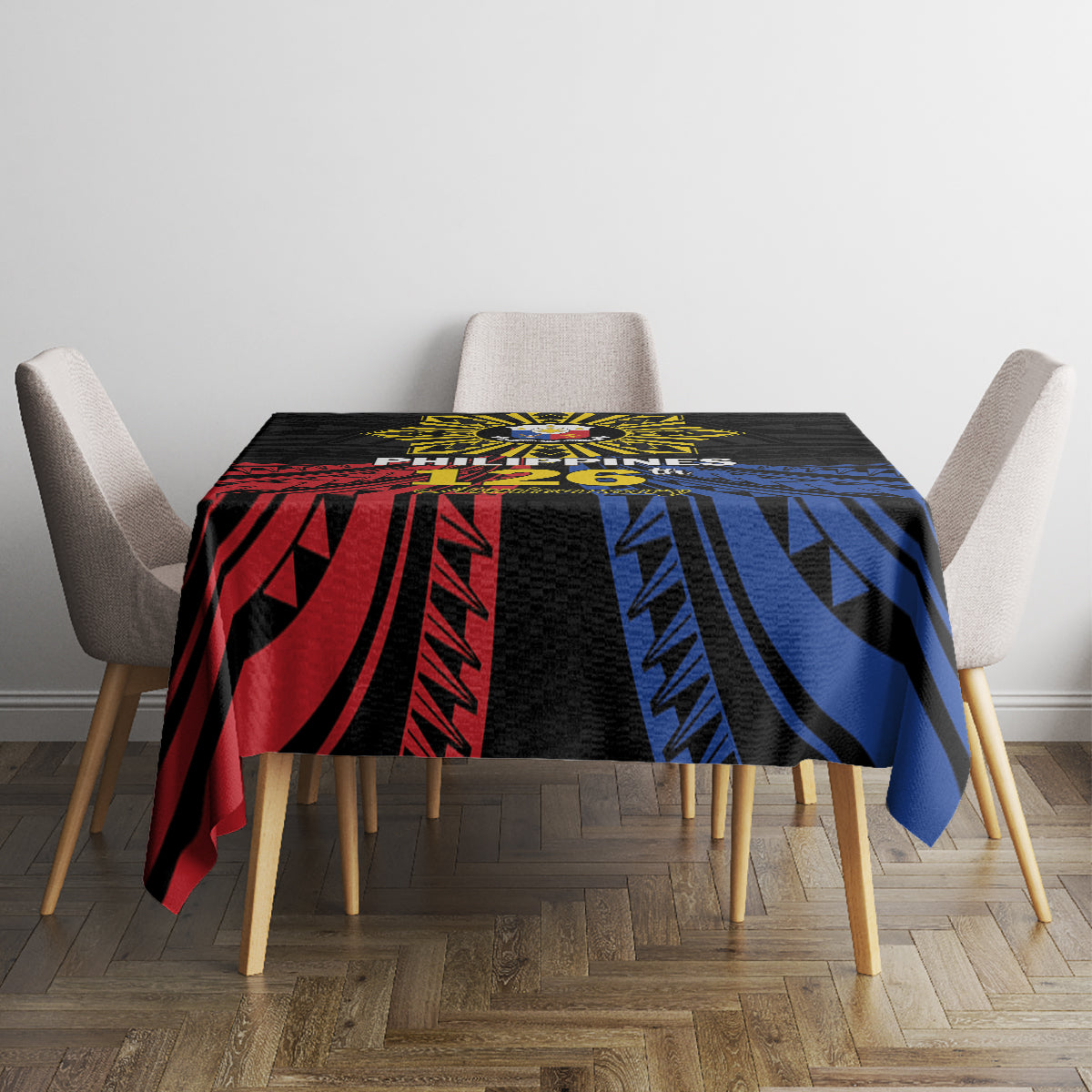 Philippines Independence Day Tablecloth Filipino 126th Anniversary Sun Tattoo