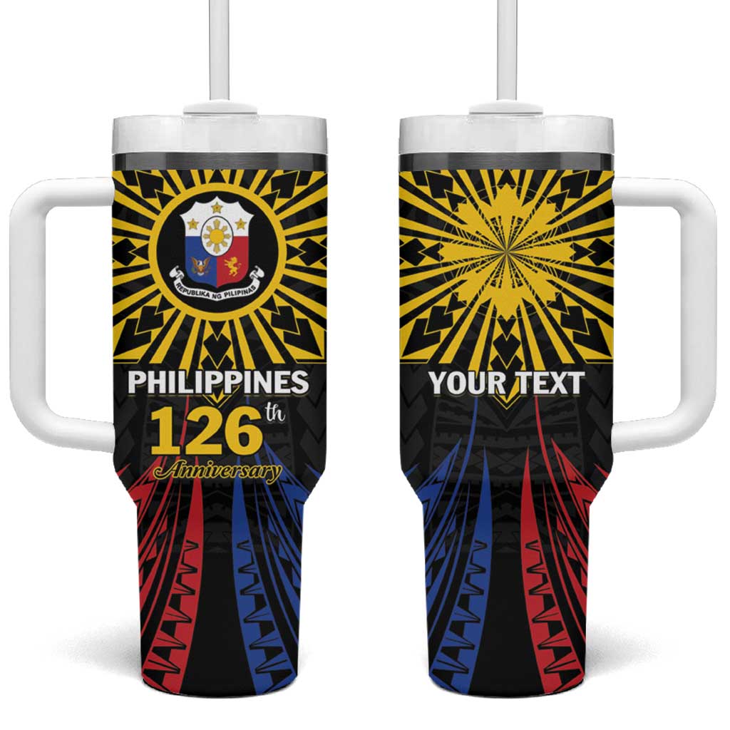 Personalized Philippines Independence Day Tumbler With Handle Filipino 126th Anniversary Sun Tattoo