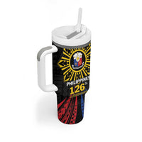 Personalized Philippines Independence Day Tumbler With Handle Filipino 126th Anniversary Sun Tattoo