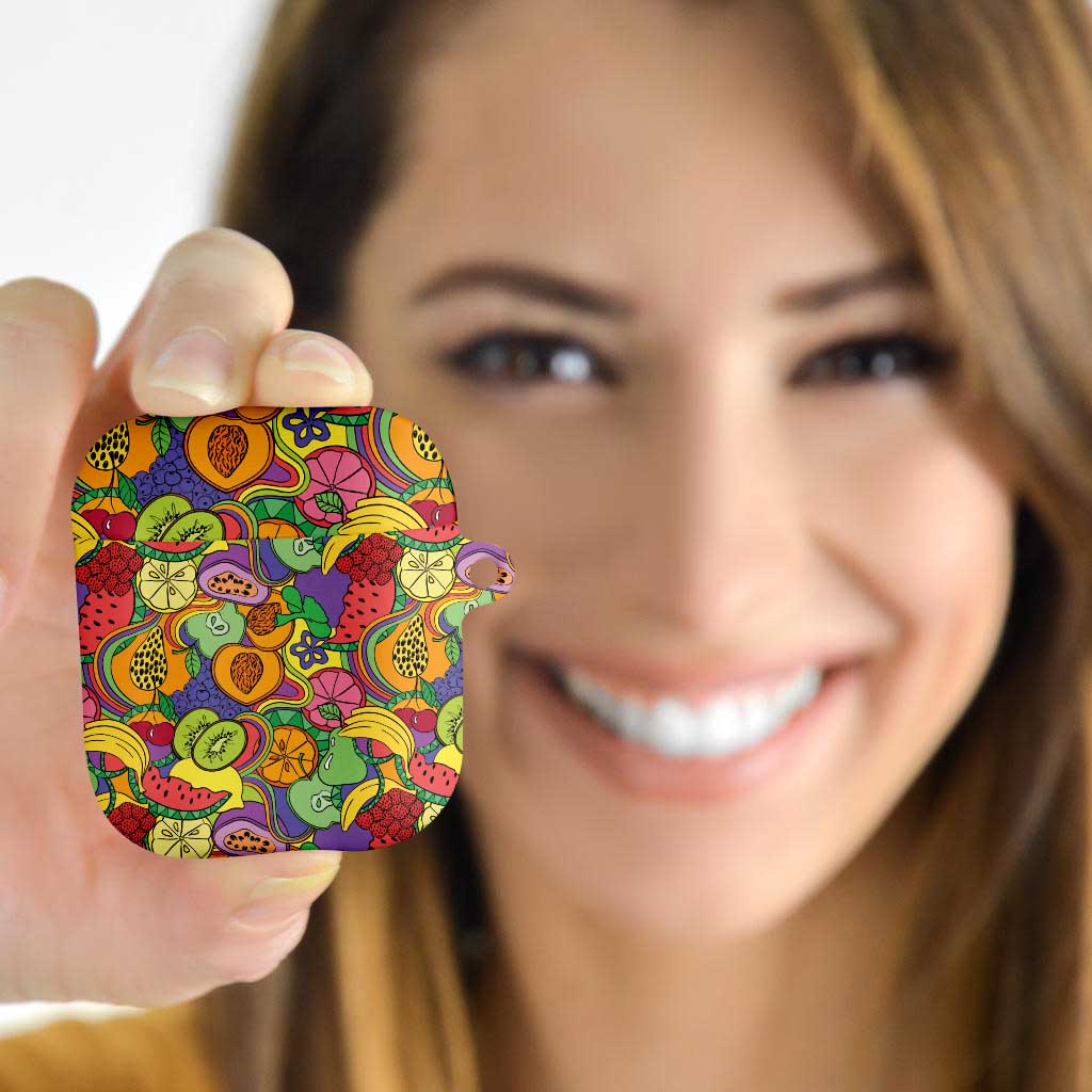 Hawaii Fruits Hippie Style AirPods Case Vibrant Colorful