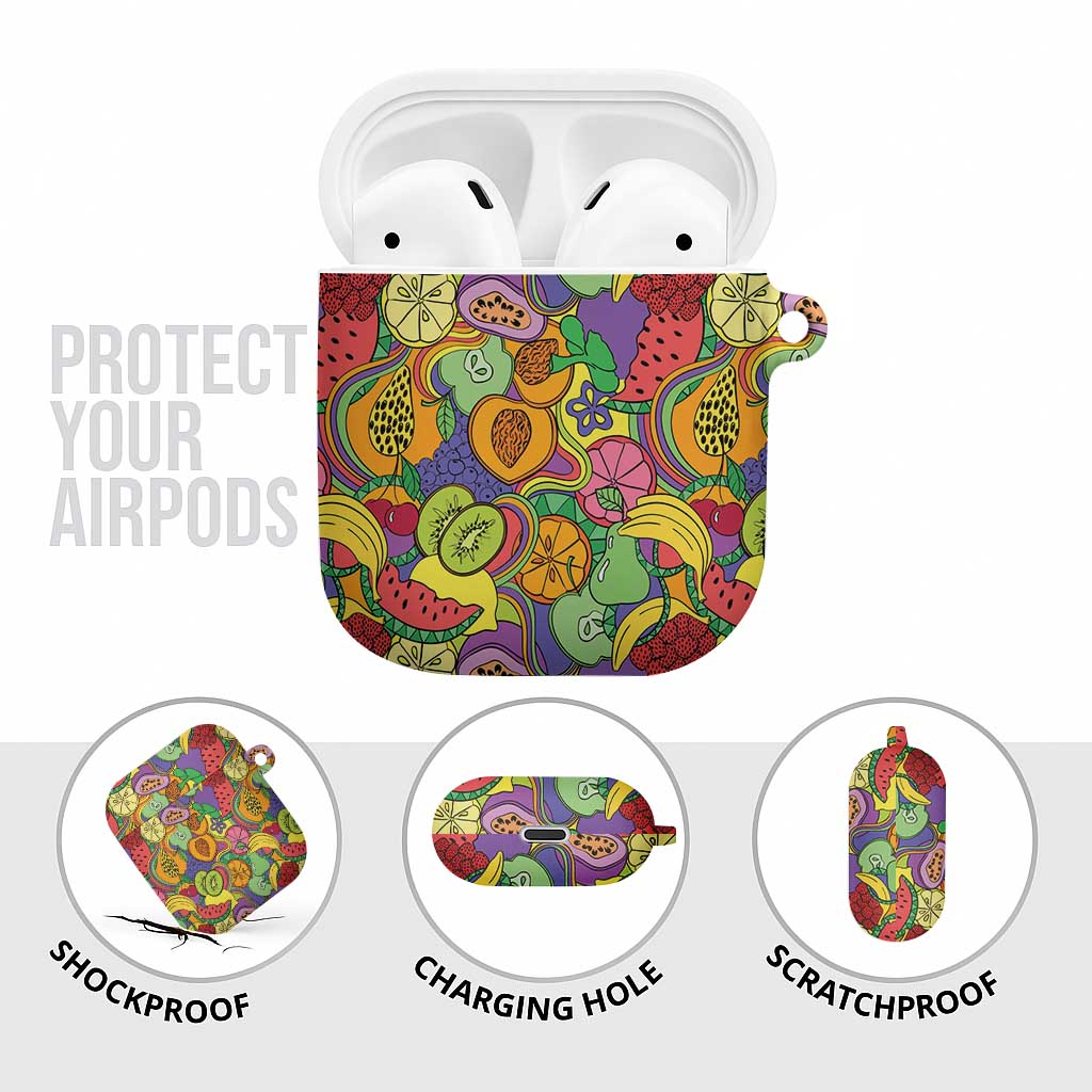 Hawaii Fruits Hippie Style AirPods Case Vibrant Colorful