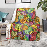 Hawaii Fruits Hippie Style Blanket Vibrant Colorful