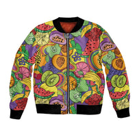 Hawaii Fruits Hippie Style Bomber Jacket Vibrant Colorful