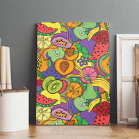 Hawaii Fruits Hippie Style Canvas Wall Art Vibrant Colorful
