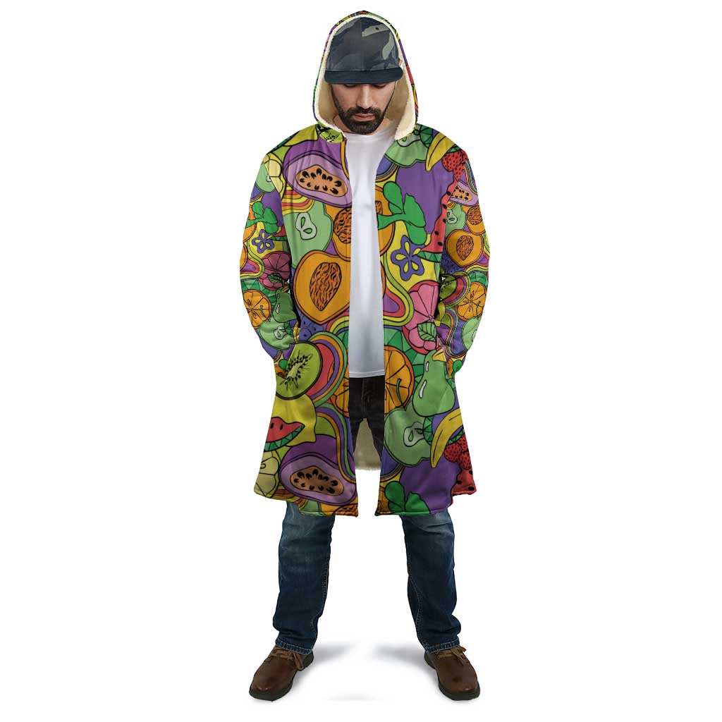 Hawaii Fruits Hippie Style Cloak Vibrant Colorful