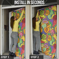Hawaii Fruits Hippie Style Door Cover Vibrant Colorful