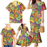 Hawaii Fruits Hippie Style Family Matching Mermaid Dress and Hawaiian Shirt Vibrant Colorful LT01 - Polynesian Pride