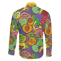 Hawaii Fruits Hippie Style Family Matching Off Shoulder Short Dress and Hawaiian Shirt Vibrant Colorful LT01 - Polynesian Pride