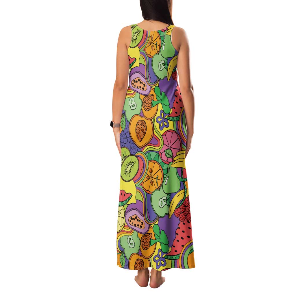 Hawaii Fruits Hippie Style Family Matching Tank Maxi Dress and Hawaiian Shirt Vibrant Colorful LT01 - Polynesian Pride