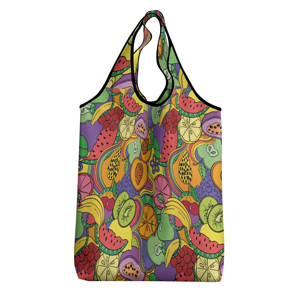 Hawaii Fruits Hippie Style Grocery Bag Vibrant Colorful