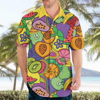 Hawaii Fruits Hippie Style Hawaiian Shirt Vibrant Colorful