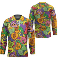 Hawaii Fruits Hippie Style Hockey Jersey Vibrant Colorful