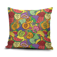 Hawaii Fruits Hippie Style Pillow Cover Vibrant Colorful