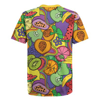 Hawaii Fruits Hippie Style Rugby Jersey Vibrant Colorful