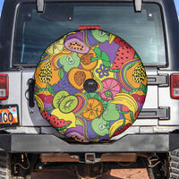 Hawaii Fruits Hippie Style Spare Tire Cover Vibrant Colorful