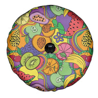 Hawaii Fruits Hippie Style Spare Tire Cover Vibrant Colorful