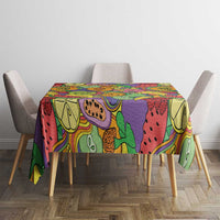 Hawaii Fruits Hippie Style Tablecloth Vibrant Colorful