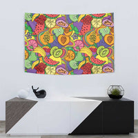 Hawaii Fruits Hippie Style Tapestry Vibrant Colorful