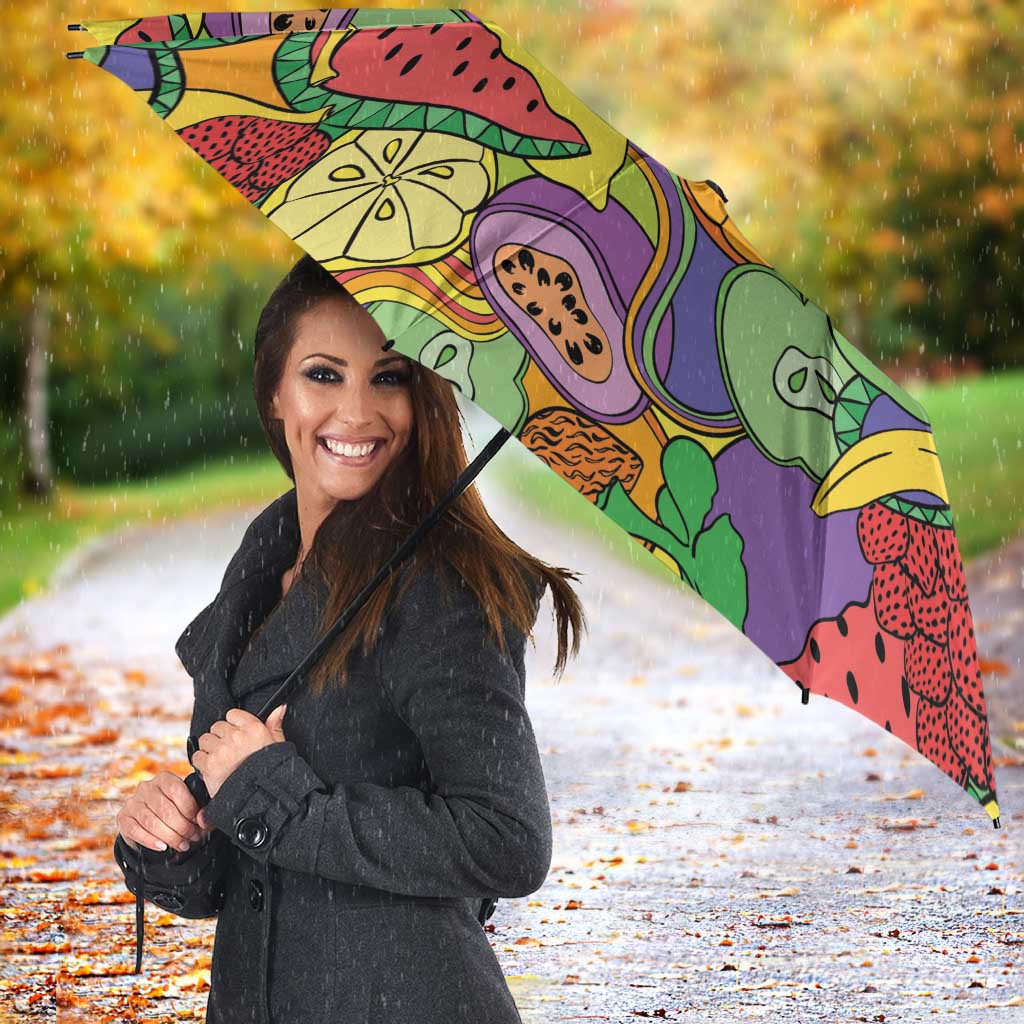 Hawaii Fruits Hippie Style Umbrella Vibrant Colorful
