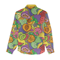 Hawaii Fruits Hippie Style Women Casual Shirt Vibrant Colorful
