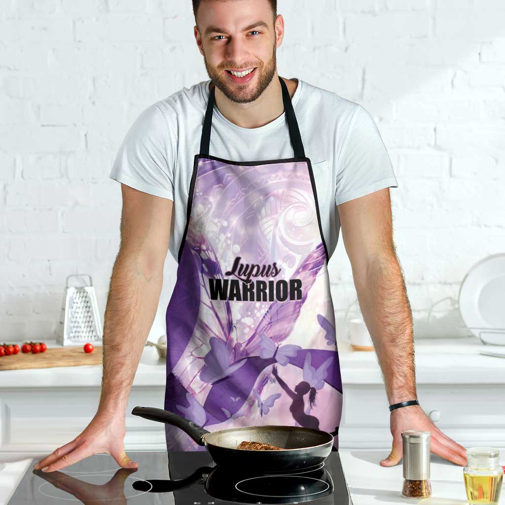 Polynesian Lupus Awareness Apron Butterfly Hologram Lupus Warrior