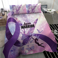 Polynesian Lupus Awareness Bedding Set Butterfly Hologram Lupus Warrior