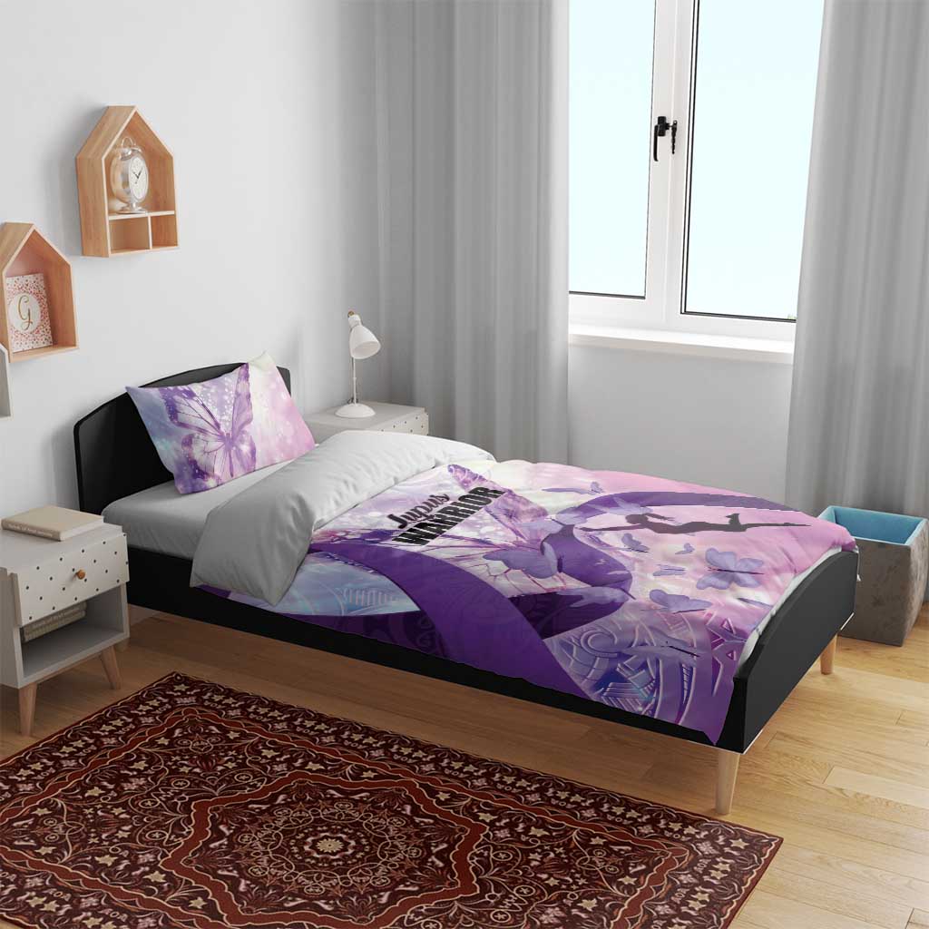 Polynesian Lupus Awareness Bedding Set Butterfly Hologram Lupus Warrior