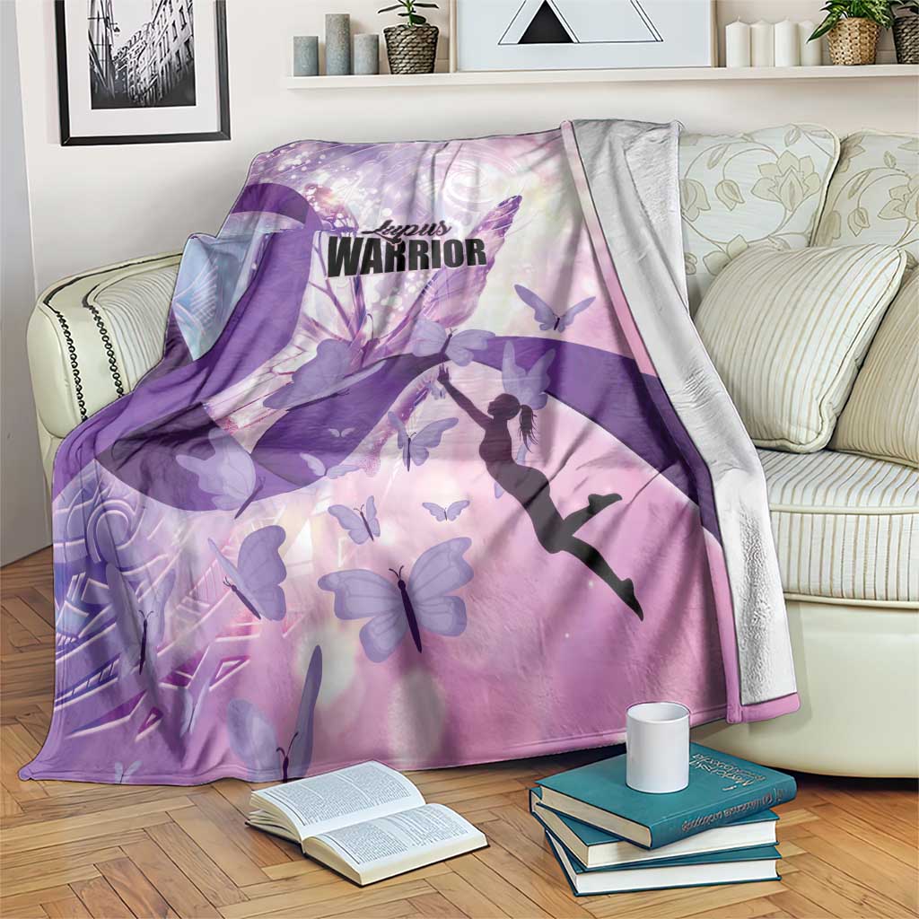 Polynesian Lupus Awareness Blanket Butterfly Hologram Lupus Warrior