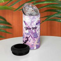 Personalized Polynesian Lupus Awareness 4 in 1 Can Cooler Tumbler Butterfly Hologram Lupus Warrior